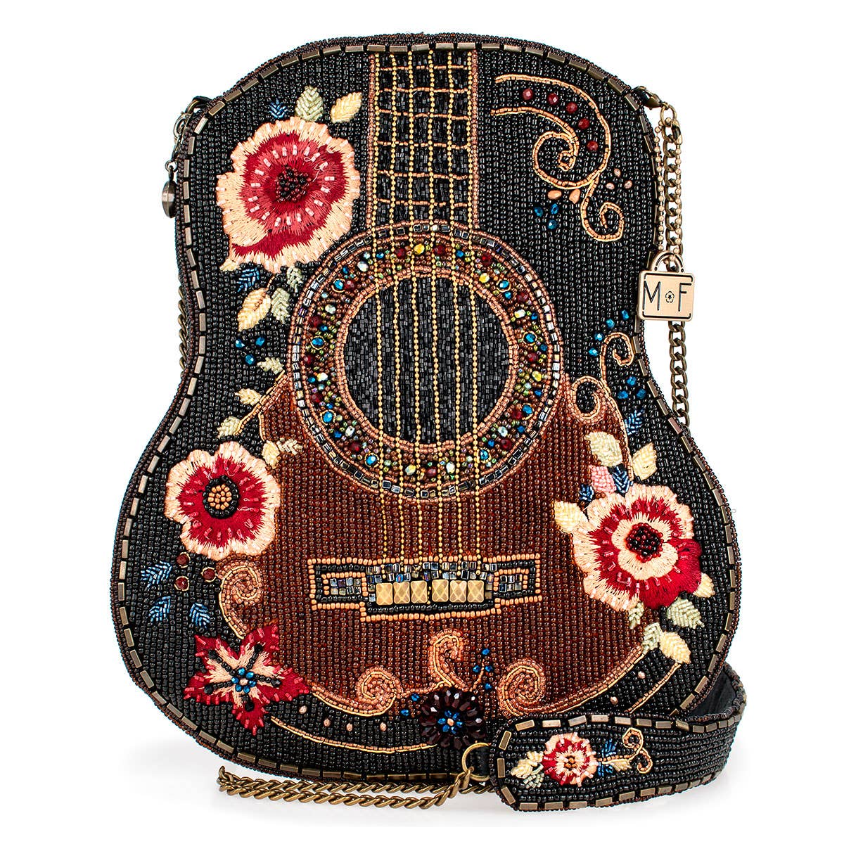 Mary Frances Accessories - Classical Vibe Beaded Guitar Crossbody Handbag