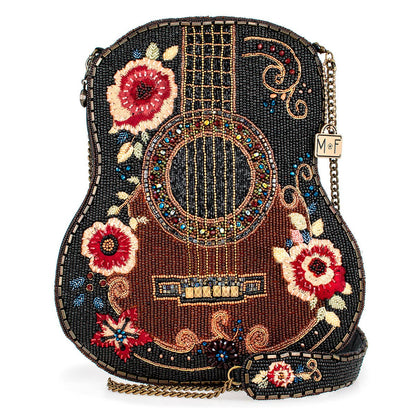 Mary Frances Accessories - Classical Vibe Beaded Guitar Crossbody Handbag