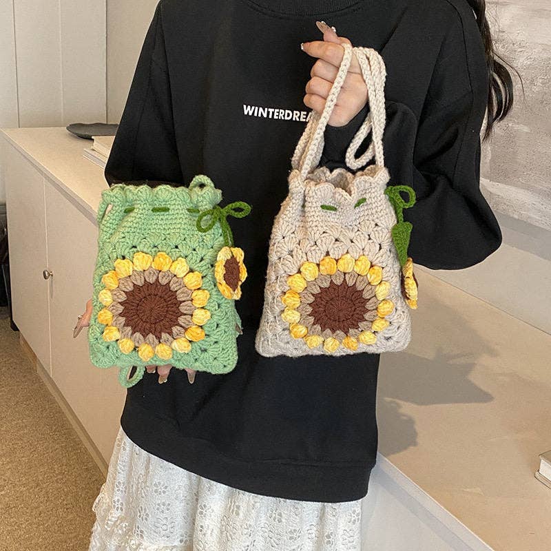 Ekartini - Simple Knit Sunflower Shoulder Bag