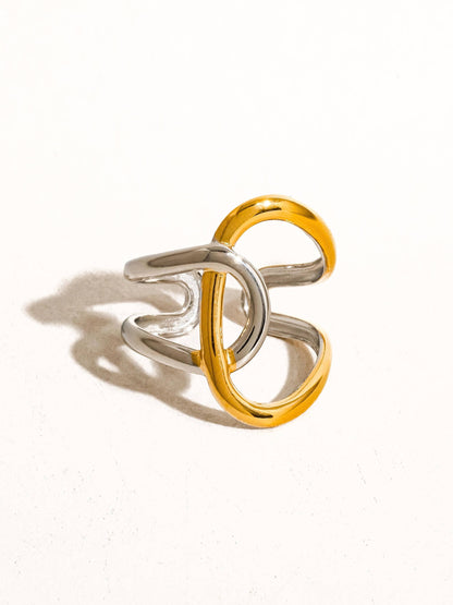 Flânerie by MAIQ - Lior 18K Gold Non-Tarnish Abstract Two Tone Ring