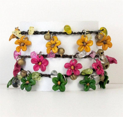 Sunflower Handmade leather inc -  flower Ankles Bracelet