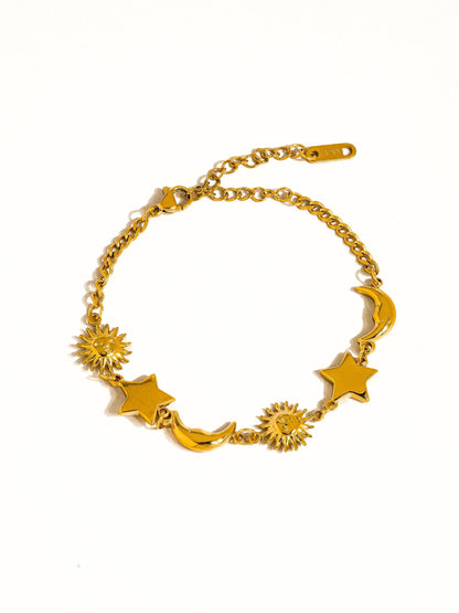 Flânerie by MAIQ - Leonora 18K Gold Non-Tarnish Sun and Star Bracelet