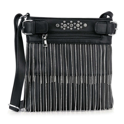 Handbag Express - Beaded Fringe Crossbody Sling Handbag
