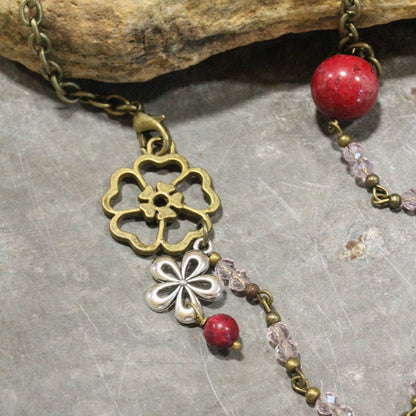 The Primitive Peddler, Inc. - Scents Of Summer Hummingbird Pink Necklace