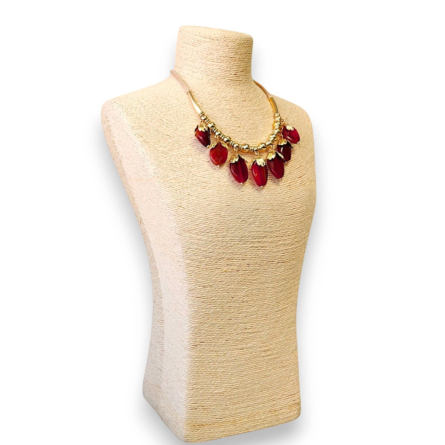 Bijoux Envie Statement Jewelry - Agate Stone Beaded Boho Collar Necklace | Statement Jewelry