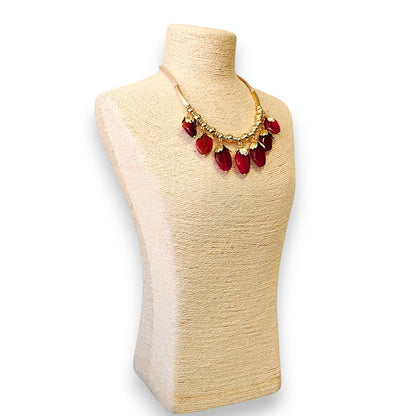 Bijoux Envie Statement Jewelry - Agate Stone Beaded Boho Collar Necklace | Statement Jewelry