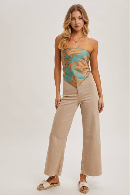 Bluivy - PAISLEY SATIN BANDANA TUBE TOP