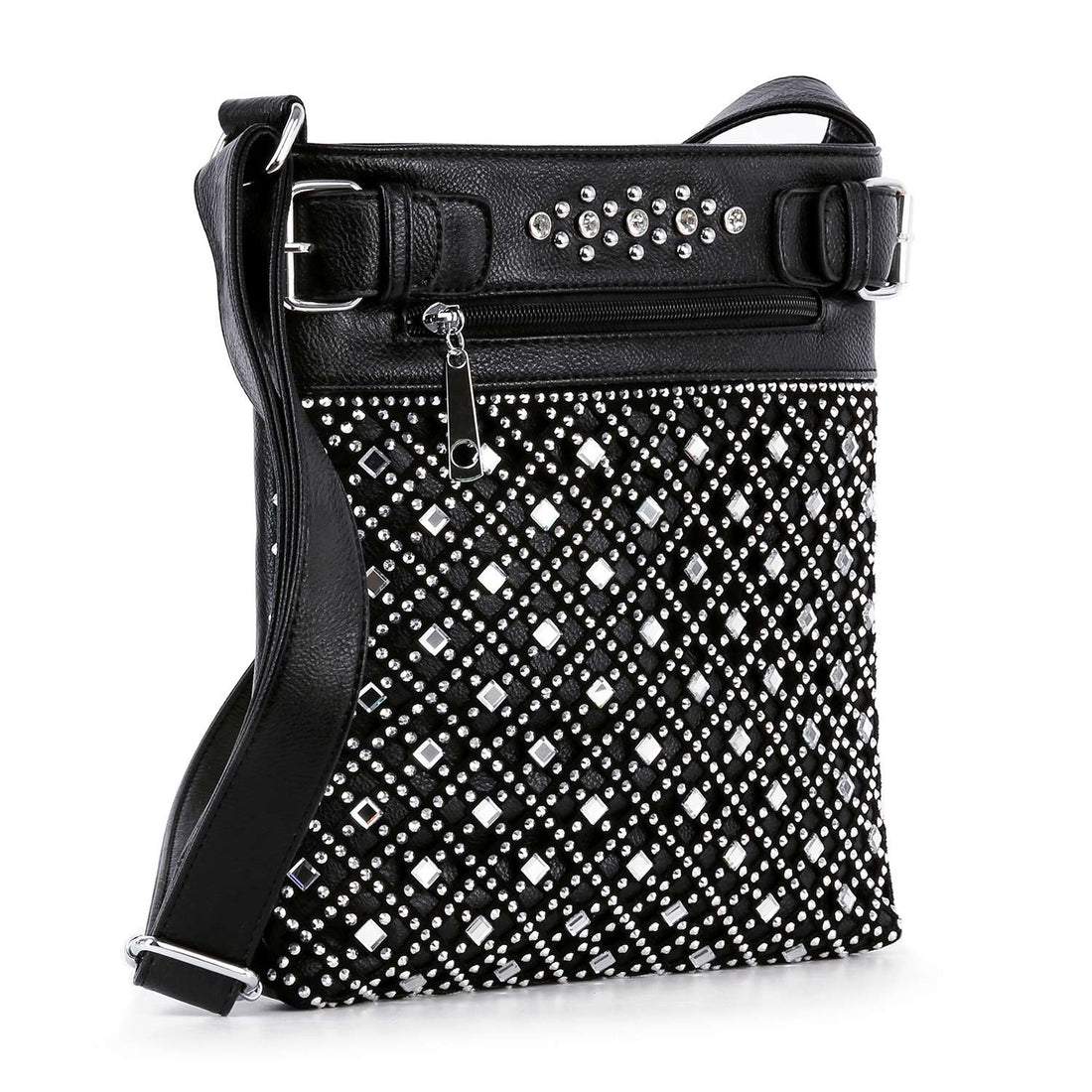 Handbag Express - Decorative Rhinestone Crossbody Sling