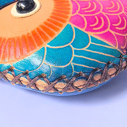 Sunflower Handmade leather inc - Leather owl Owl Wristlet coin purse wallet