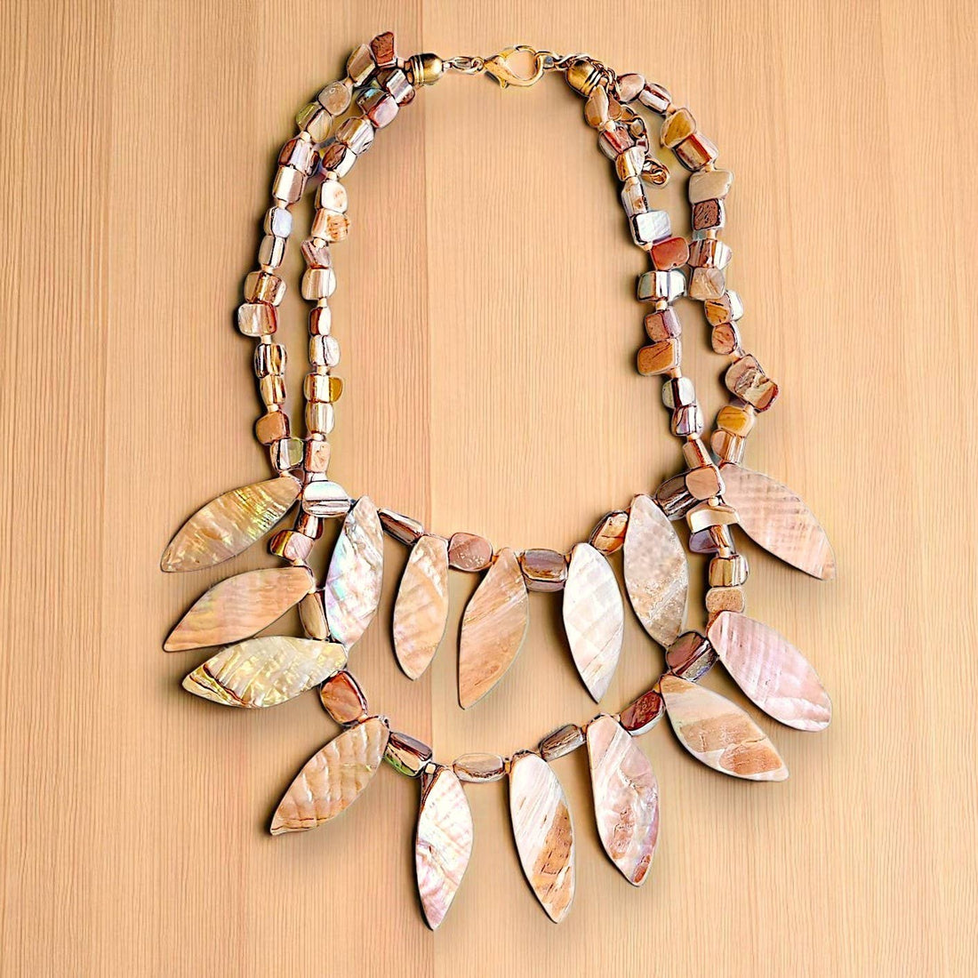 Bijoux Envie Statement Jewelry - Layered Seashell Statement Necklace | Coastal Jewelry | Boho