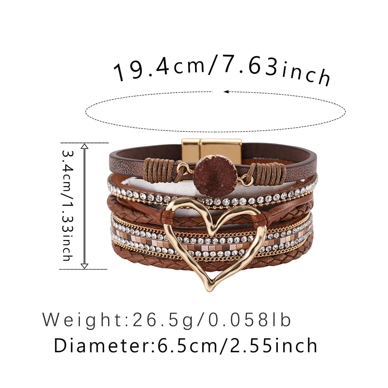 Mio Queena - Multi-Layer Heart Charm Bangle Bracelets