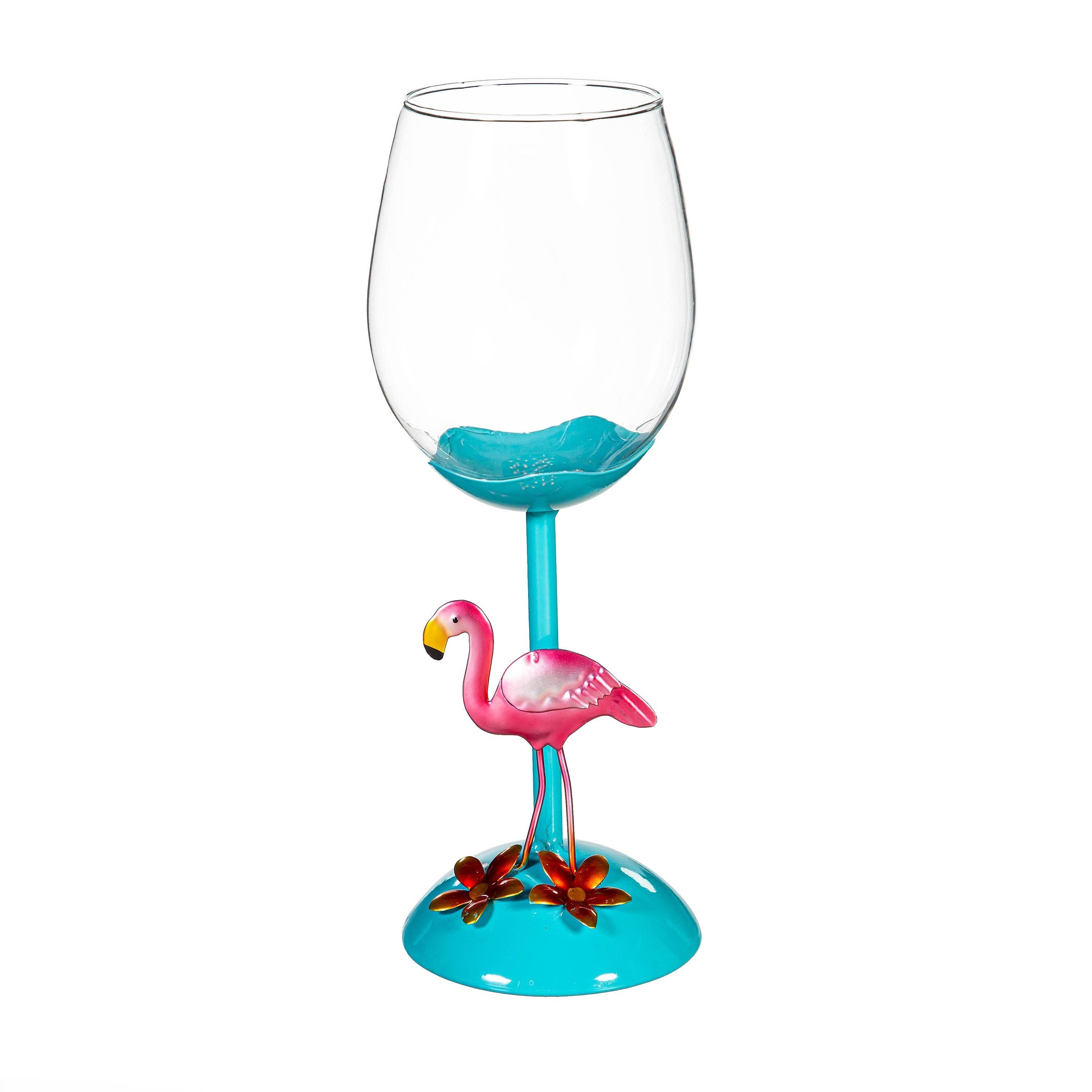 Evergreen Enterprises - Flamingo Coastal Wine Glass, 17oz, Gift Box