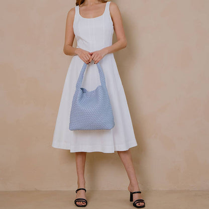 Melie Bianco - Johanna Blue Large Recycled Vegan Shoulder Bag