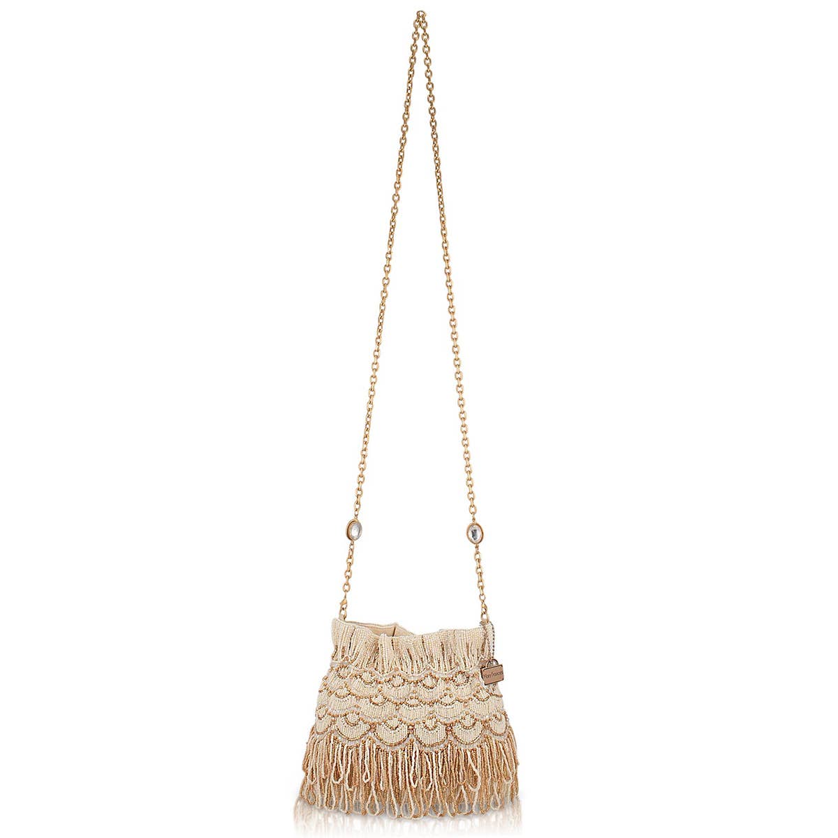 Mary Frances Accessories - Dance All Night Ivory and Gold Scallops and Drape Handbags
