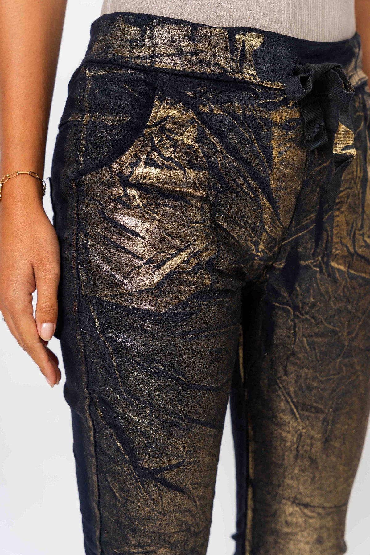 Look Mode Usa OUTLET - Jegging Gold Foil on front