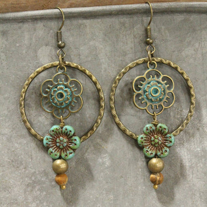 The Primitive Peddler, Inc. - Green As Spring Dangle Drop Earrings