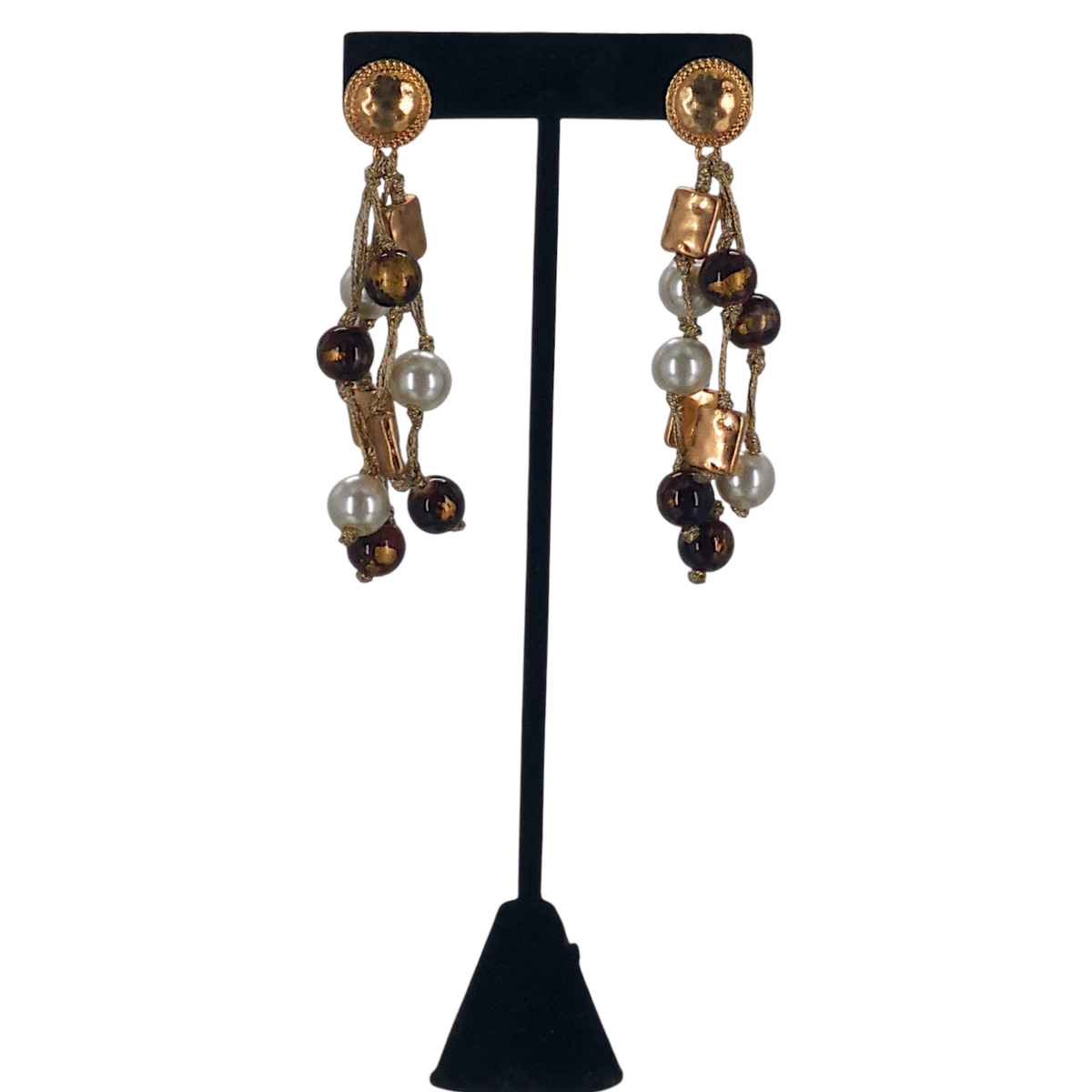 Bijoux Envie Statement Jewelry - Coastal Brown Pearl Earrings | Chunky Fall Statement Jewelry