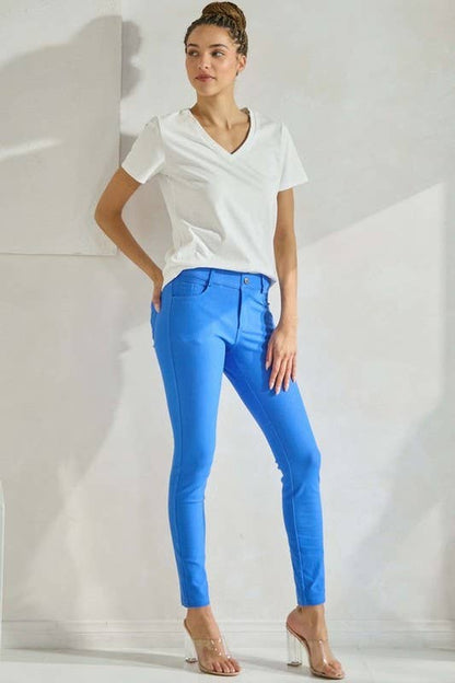 Yelete - Cotton-Blend 5-Pocket Skinny Jeggings