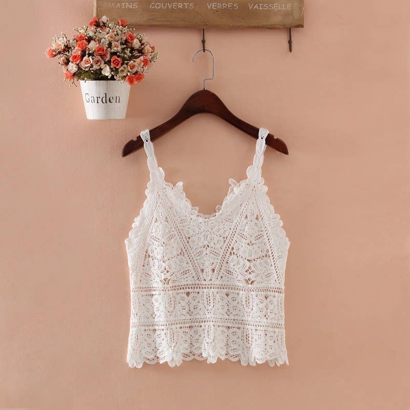 Hope &amp; Sunshine - Boho Lace Crochet Halter Top
