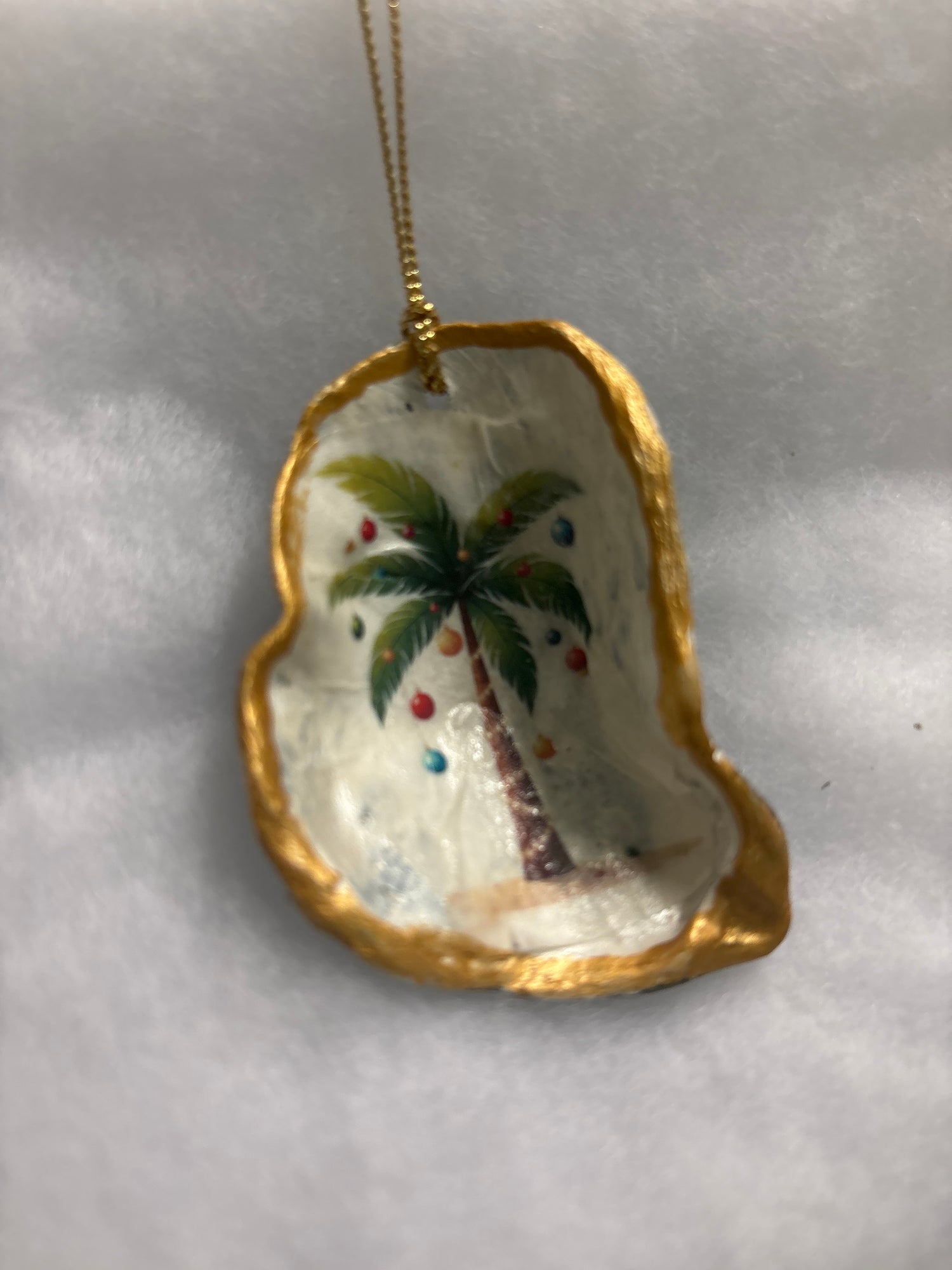 Hand Decoupaged and Painted Oyster Shells