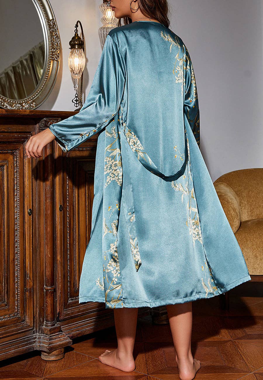 Anna Kaci Wholesale - Japanese Floral Print Lounge Set