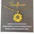 Broken Record Boutique -  Sunflower Pendant Charm Necklace on Sunflower Card