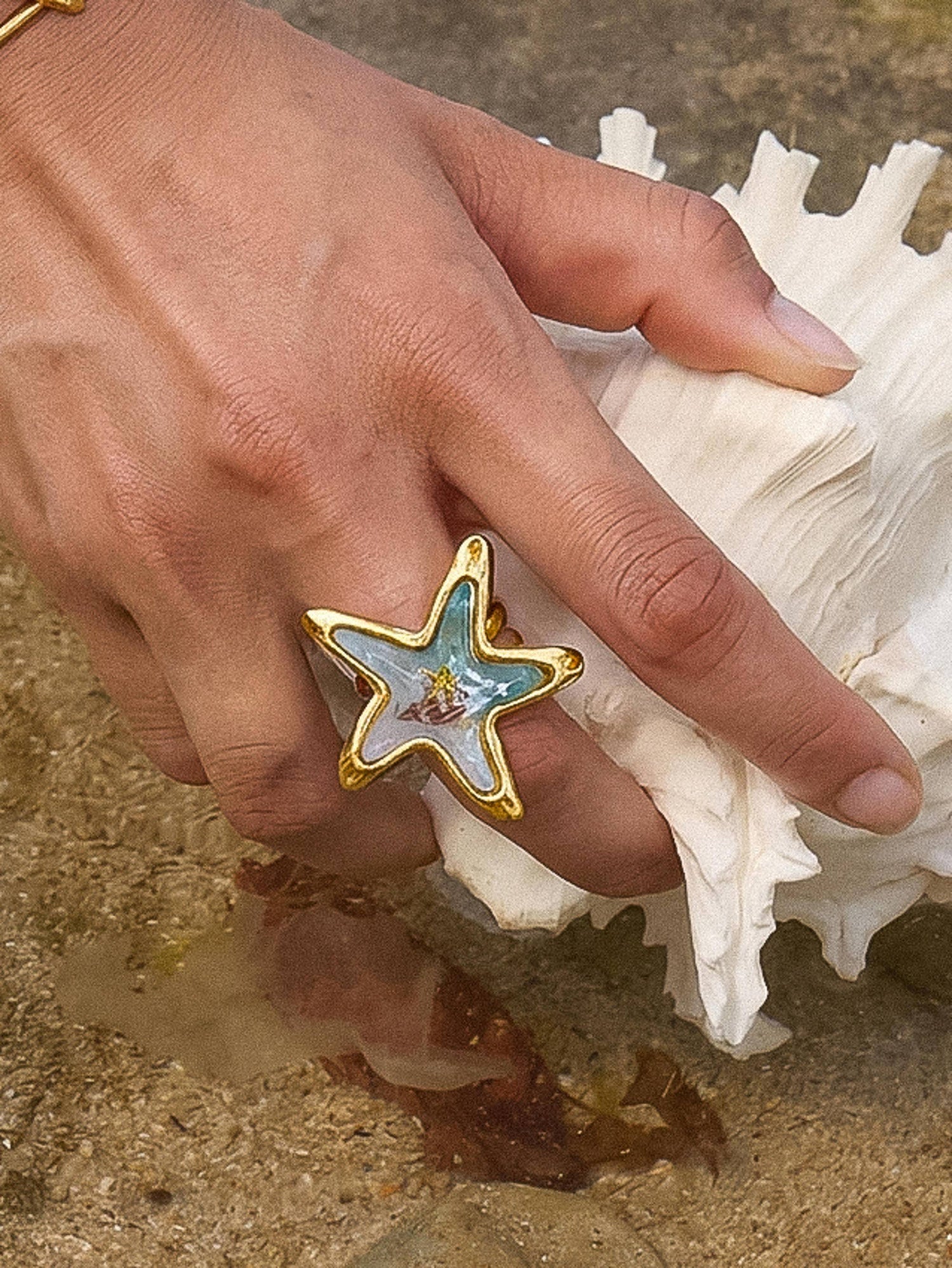 Flânerie by MAIQ - Chatelet 18K Gold Non-Tarnish Ocean Starfish Ring