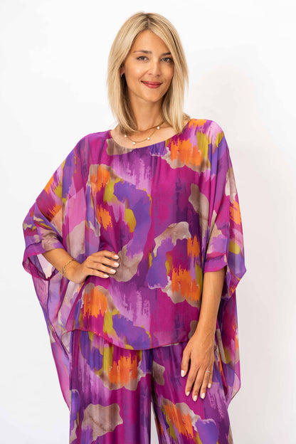 Look Mode Usa - Women Printed Silk Kaftan