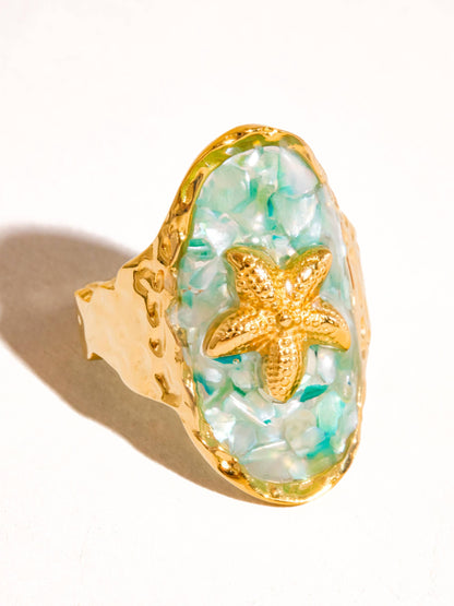 Flânerie by MAIQ - Keshet 18K Gold Non-Tarnish Starfish Ring