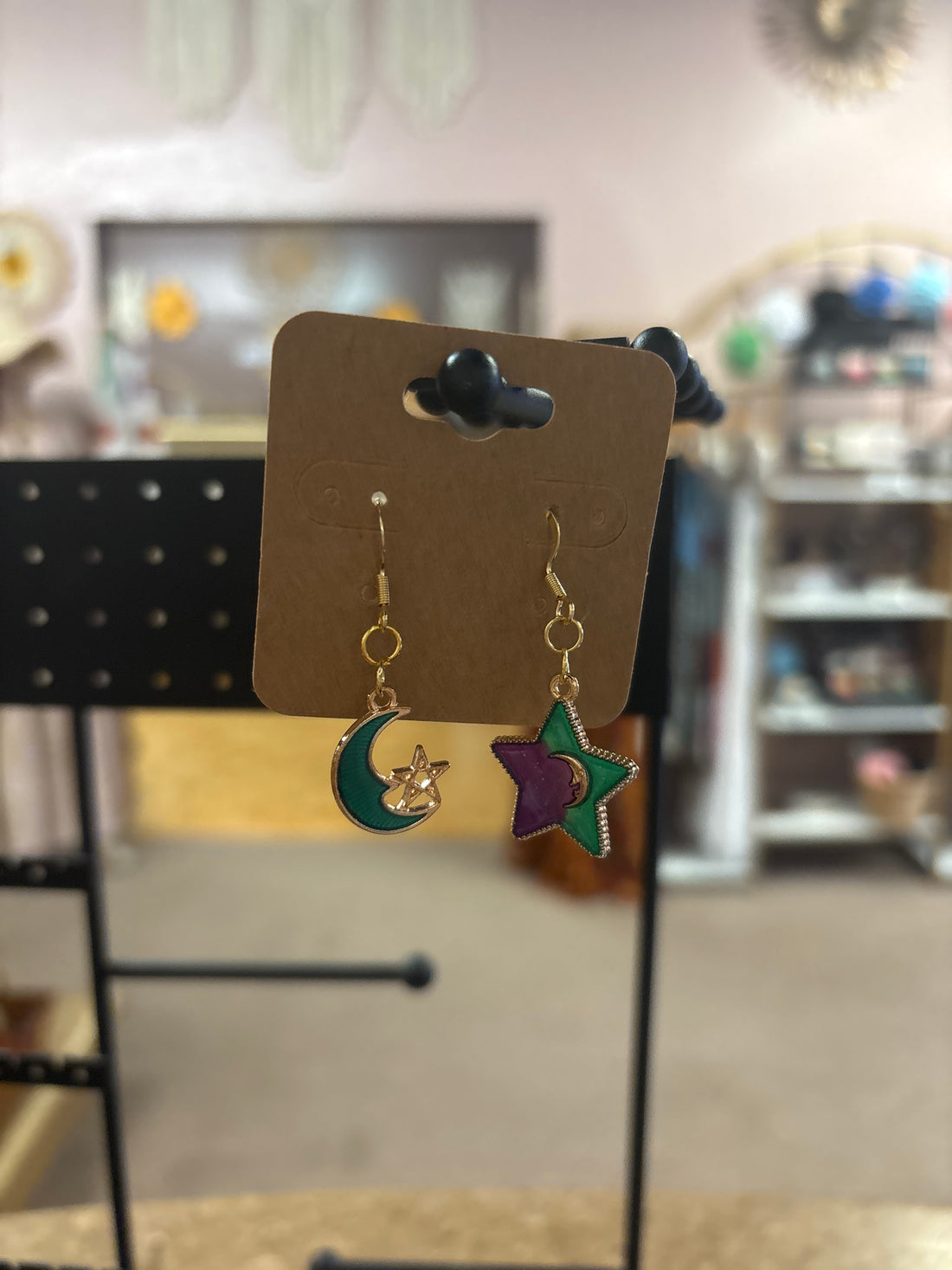 OhHeyBec--Moon and Stars dangle earrings