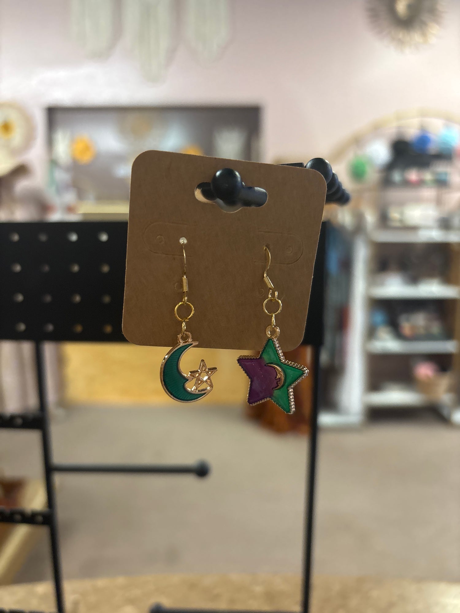OhHeyBec--Moon and Stars dangle earrings