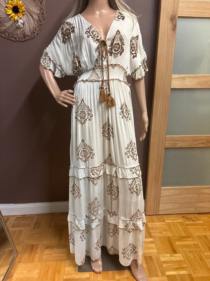 Indian Tropical Fashions-Kaftan dress with sequin details