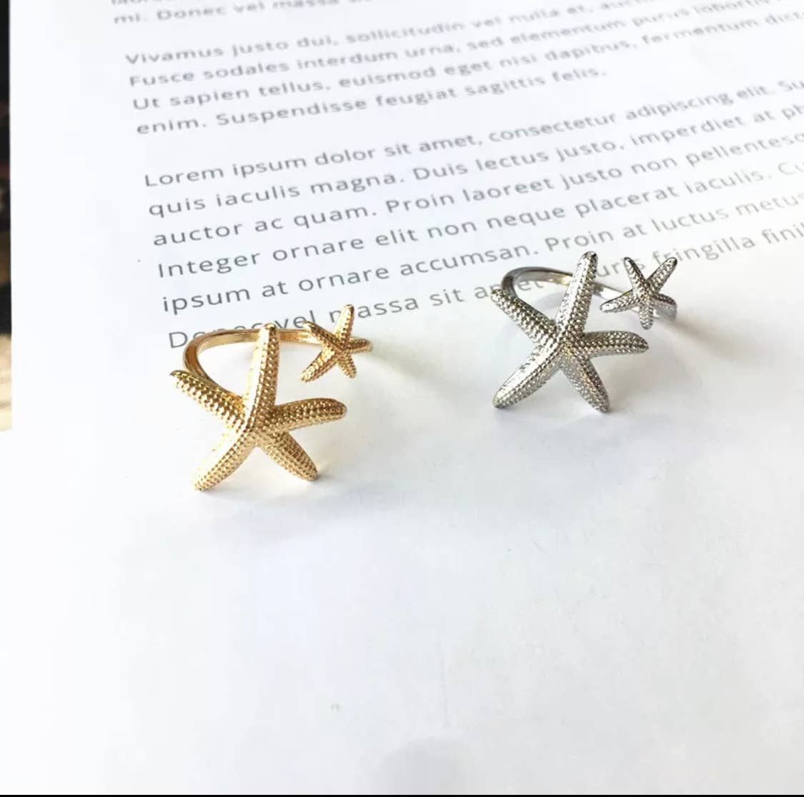 COPPER ARTS INC. - RP Starfish nautical silver 925 adjustable ring