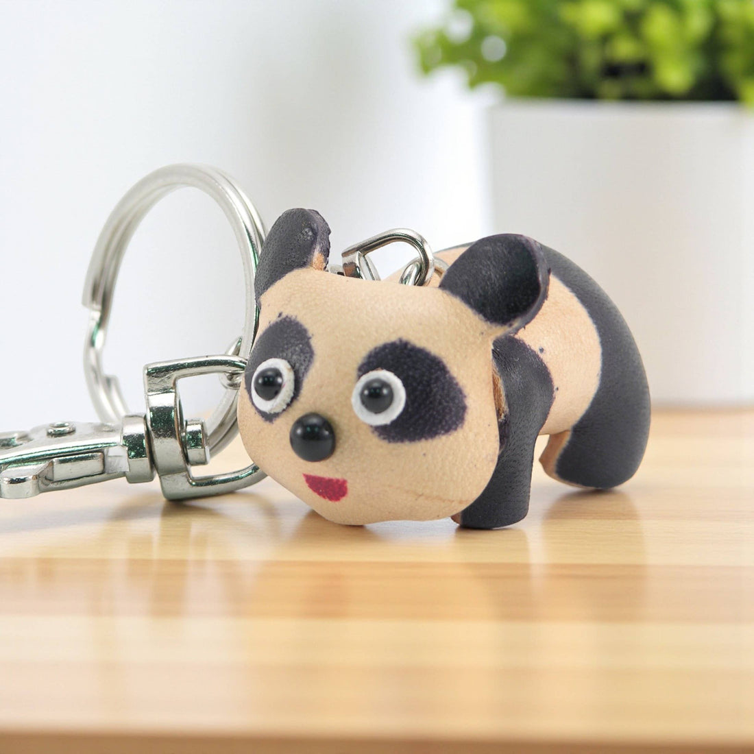 Sunflower Handmade leather inc - Handmade Leather Panda Key Chain