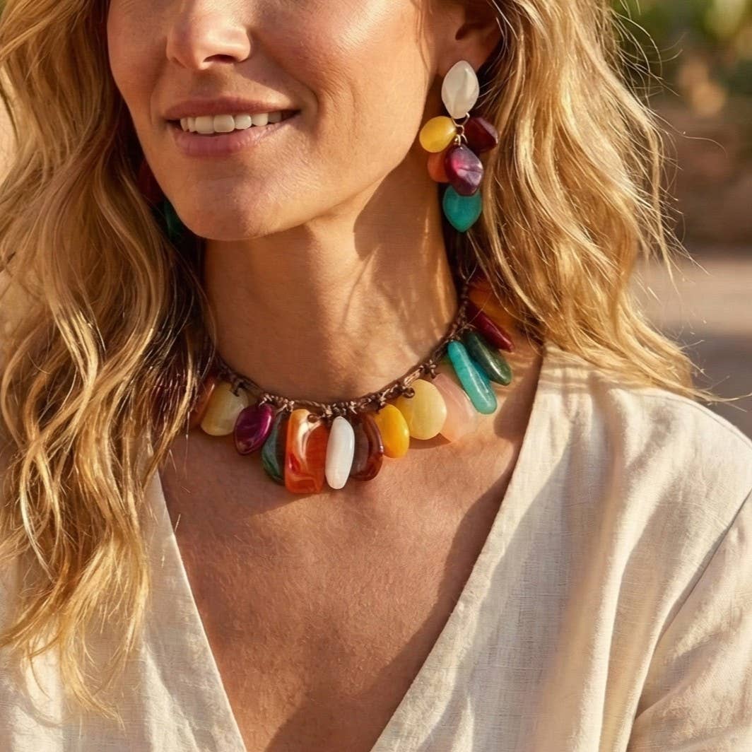 Bijoux Envie Statement Jewelry - Western Boho Beaded Earrings | Handmade Statement Jewelry