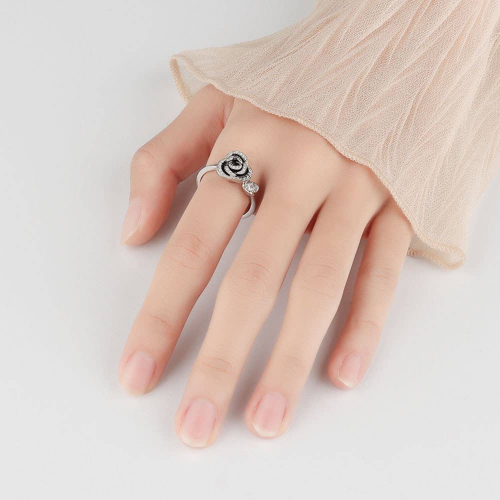 Perimade &amp; Co. LLC - Rose Flower Anxiety Fidget Spinner Ring in Solid Copper