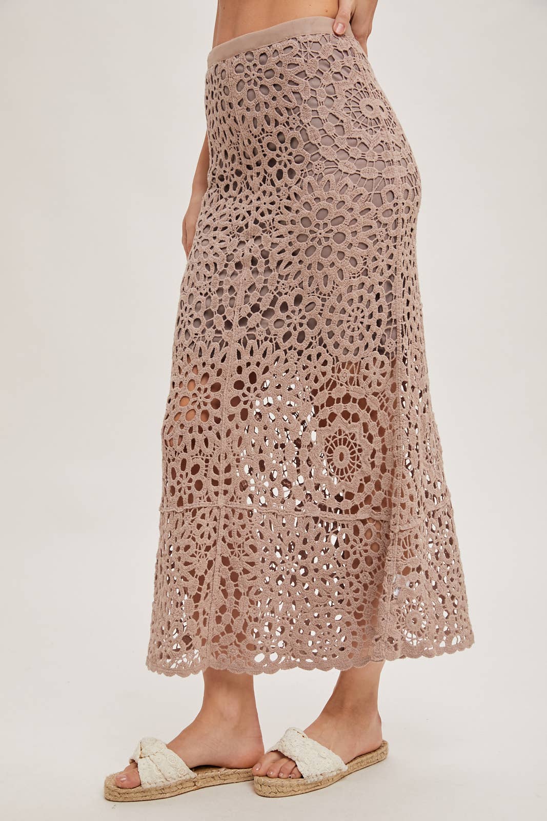 Bluivy - CROCHET MIDI SKIRT WITH LINING