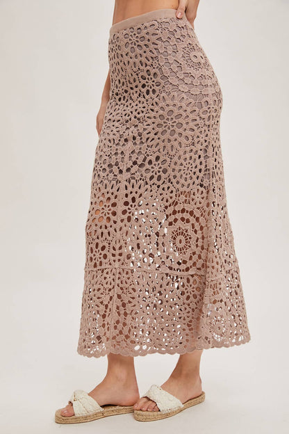Bluivy - CROCHET MIDI SKIRT WITH LINING