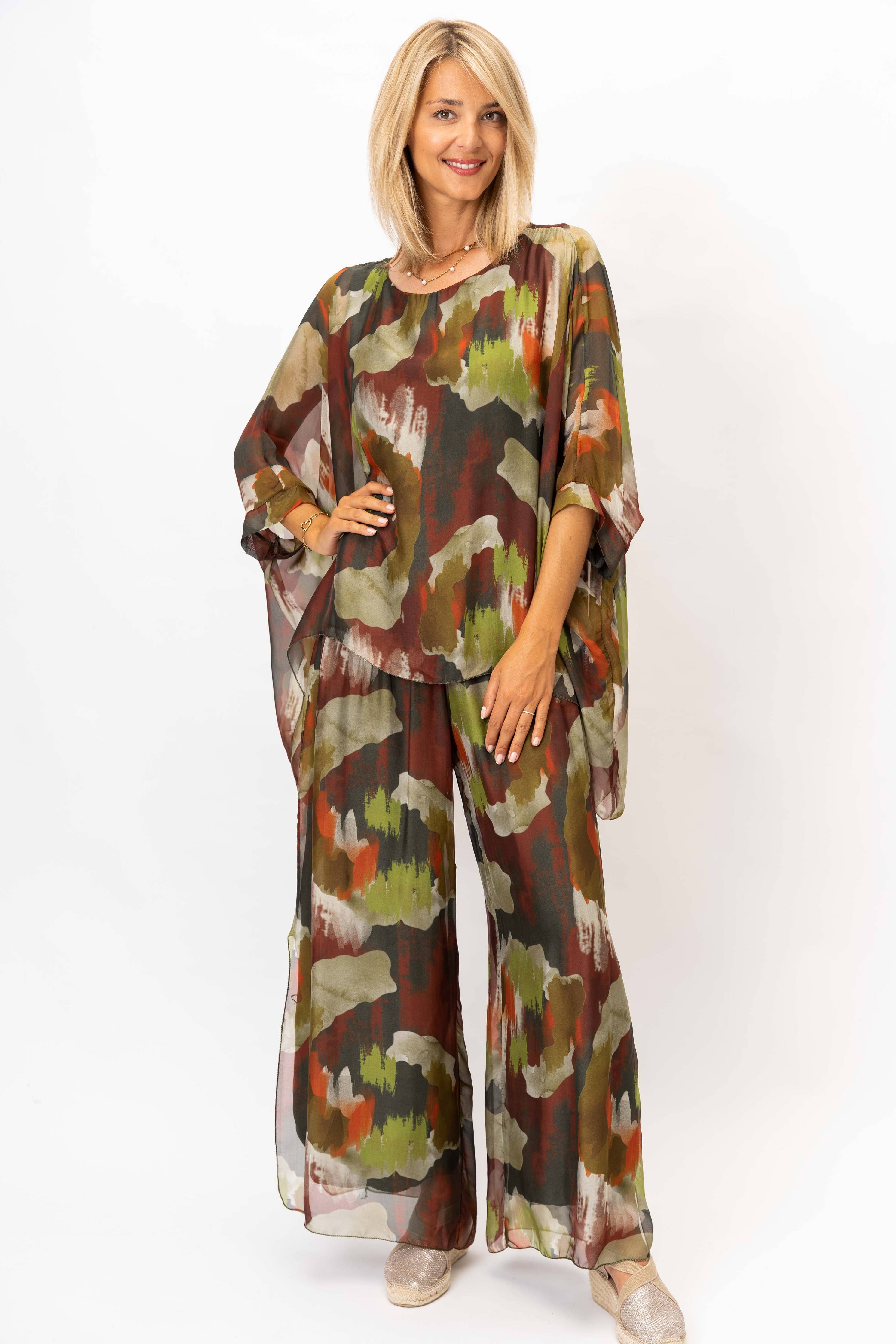 Look Mode Usa - Women Printed Silk Kaftan