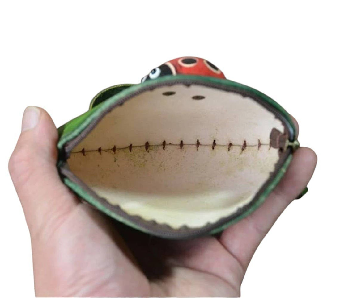 Sunflower Handmade leather inc - Ladybug With Leaf Wristlet- E526 leather coin purse wallet