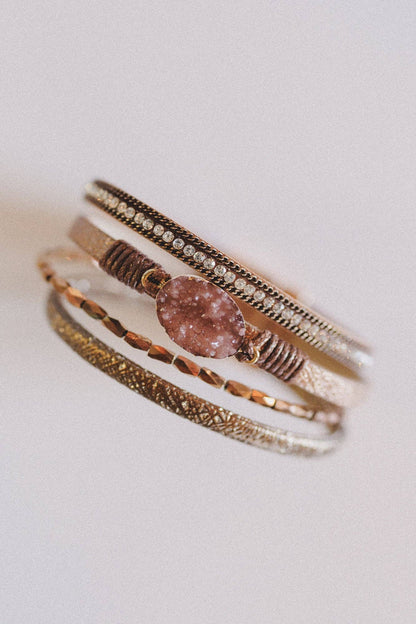Three Bird Nest - Dusty Horizon Layered Bracelet - Camel