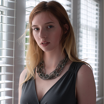 Bijoux Envie Statement Jewelry - Multi Strand Beaded Pavé Necklace | Statement Jewelry |