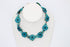  - Leather flower necklace with crystal stone choker