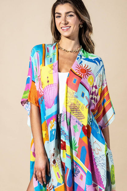 Urbanista - Coastal Pop Viscose Kimono