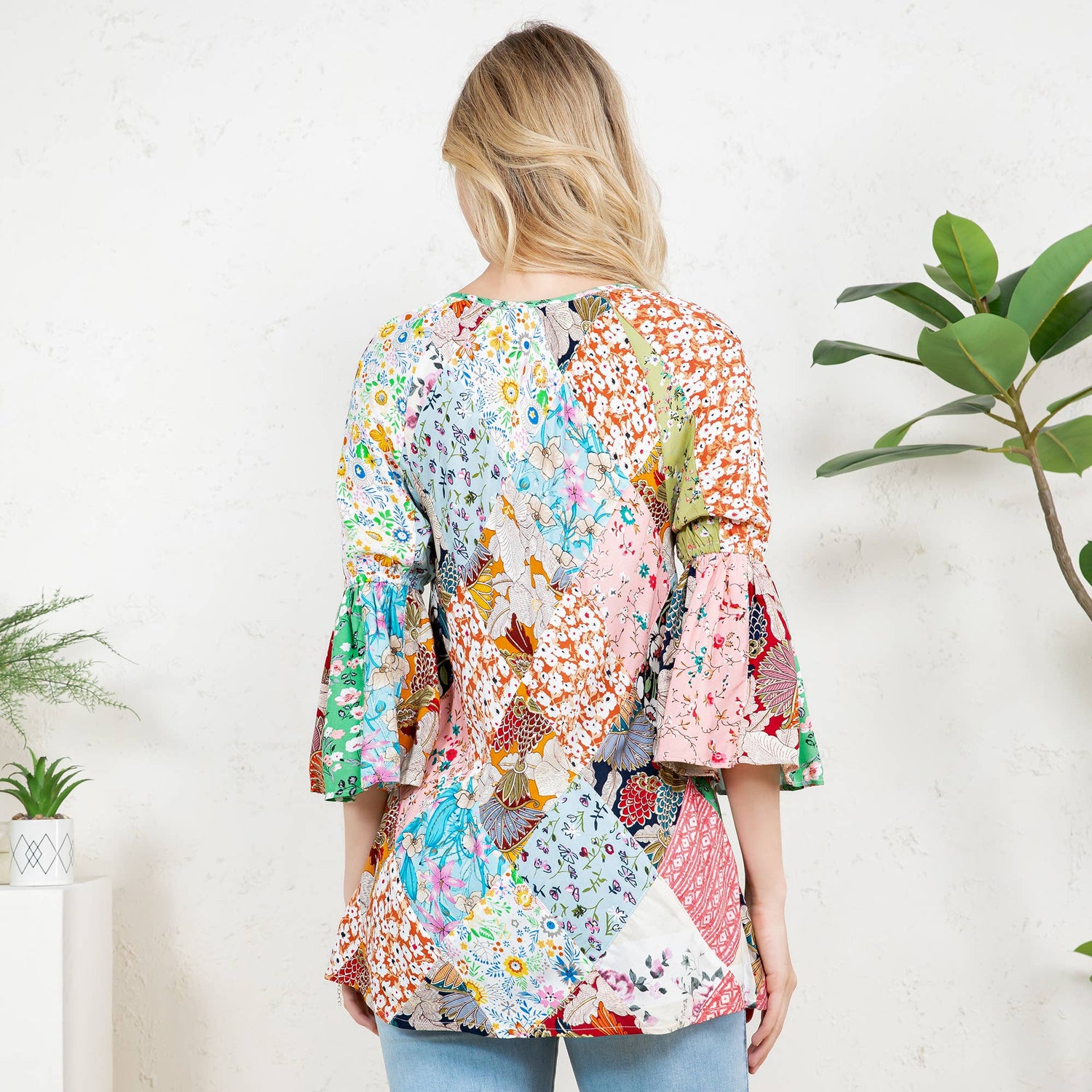 - The Bohemian Patchwork Peasant Top