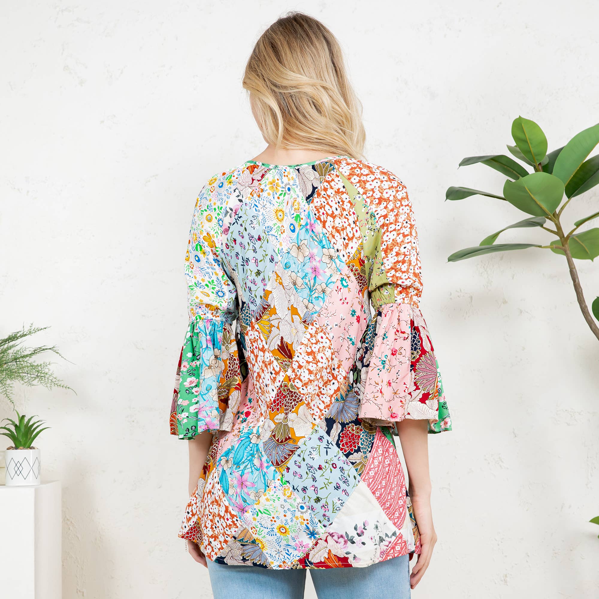 - The Bohemian Patchwork Peasant Top