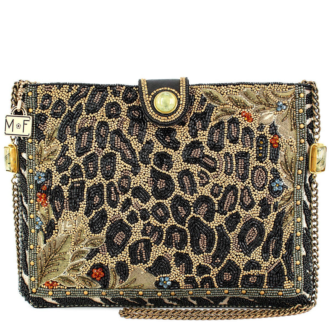Mary Frances Accessories - Untamed Beaded Animal Print Crossbody Handbag