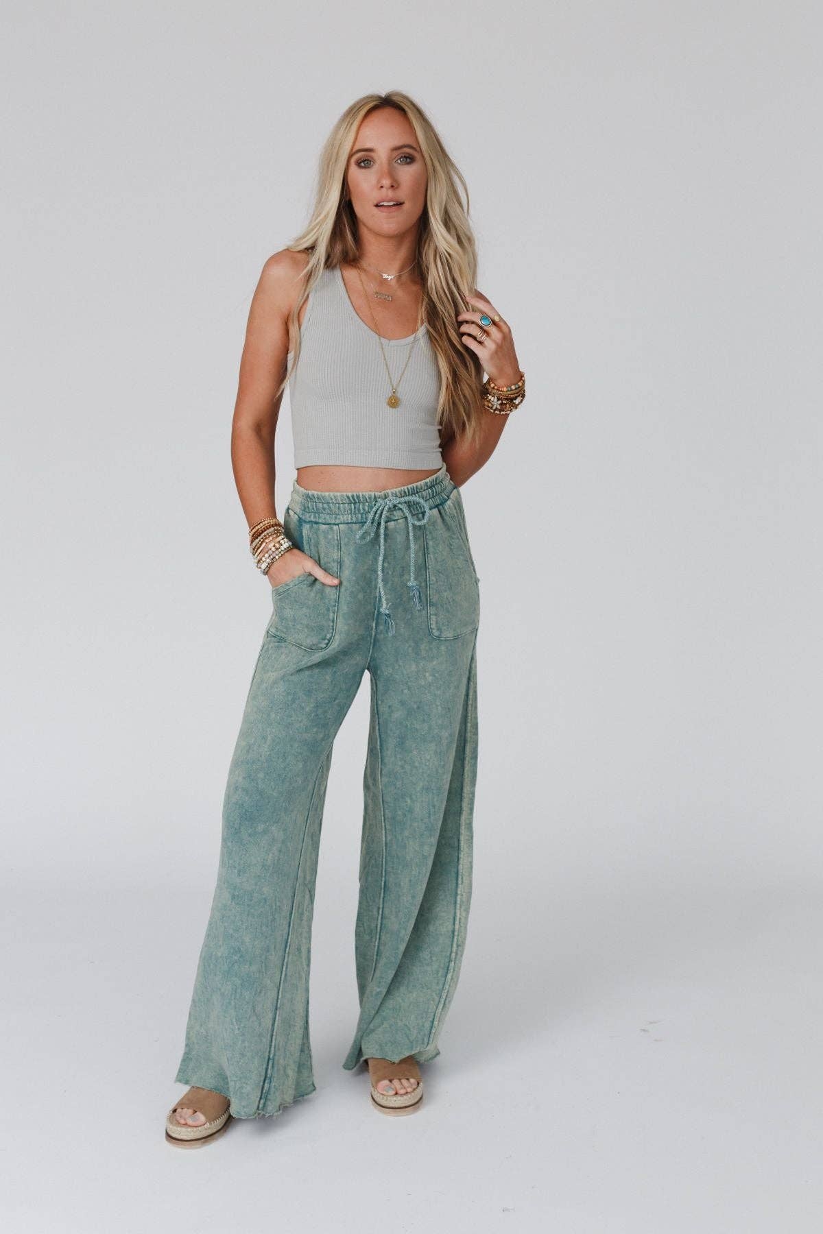 Three Bird Nest - Relaxing Robin Wide Leg Pant - New Teal