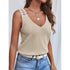  Solid Color Sleeveless V-Neck Ladies T-Shirt