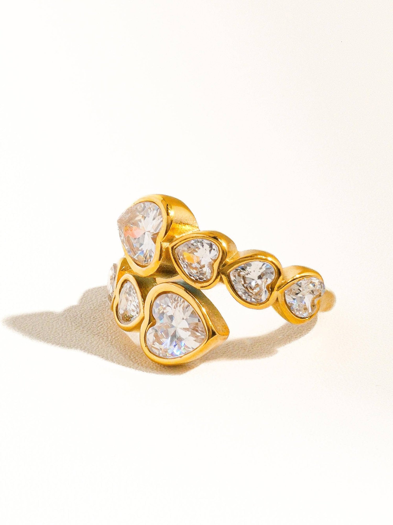 Flânerie by MAIQ - Wyatt 18K Gold Non-Tarnish Rhinestone Heart Ring
